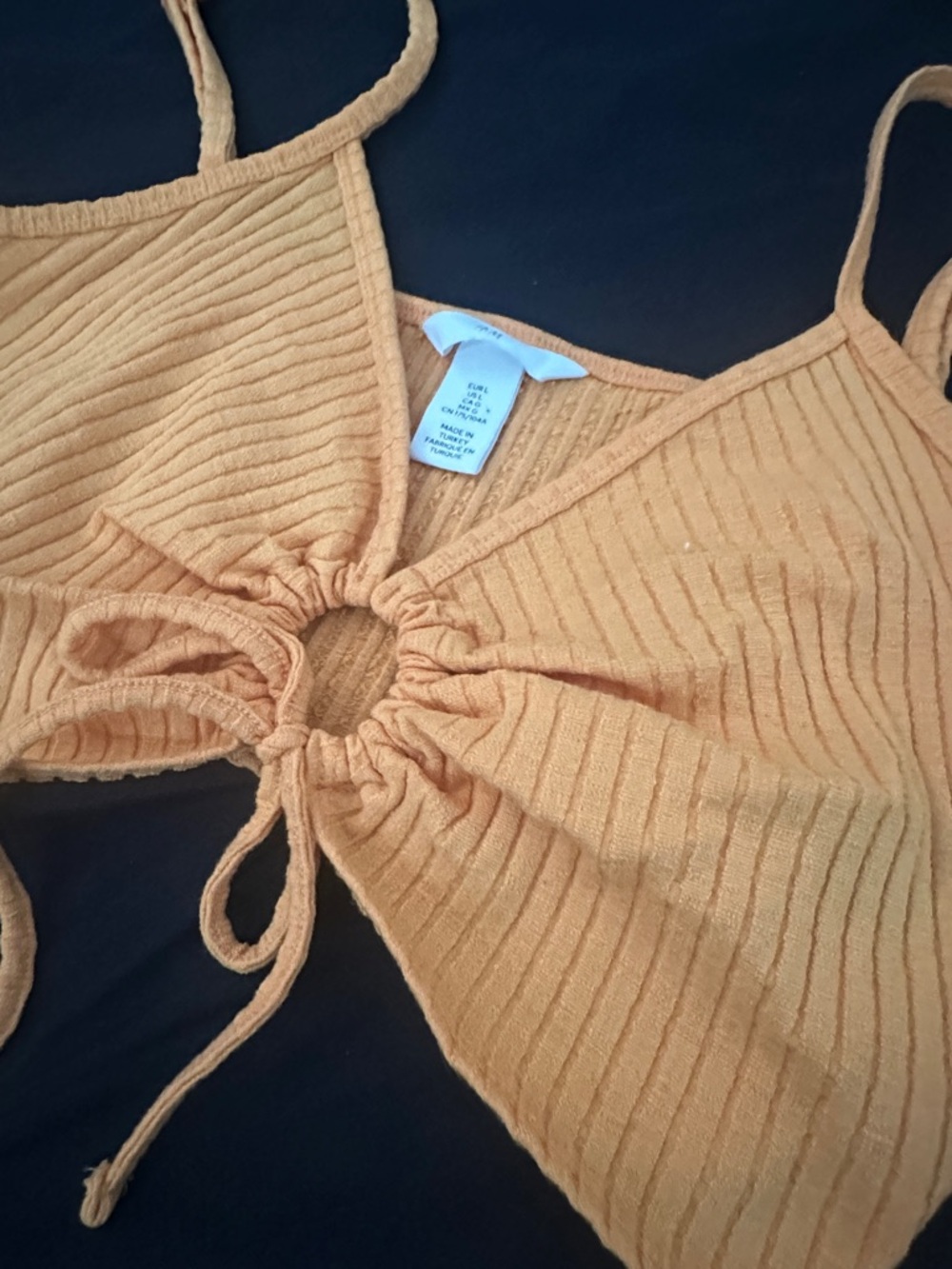H&M Ribbed Drawstring Cami Tank Top - Picture 3 of 4